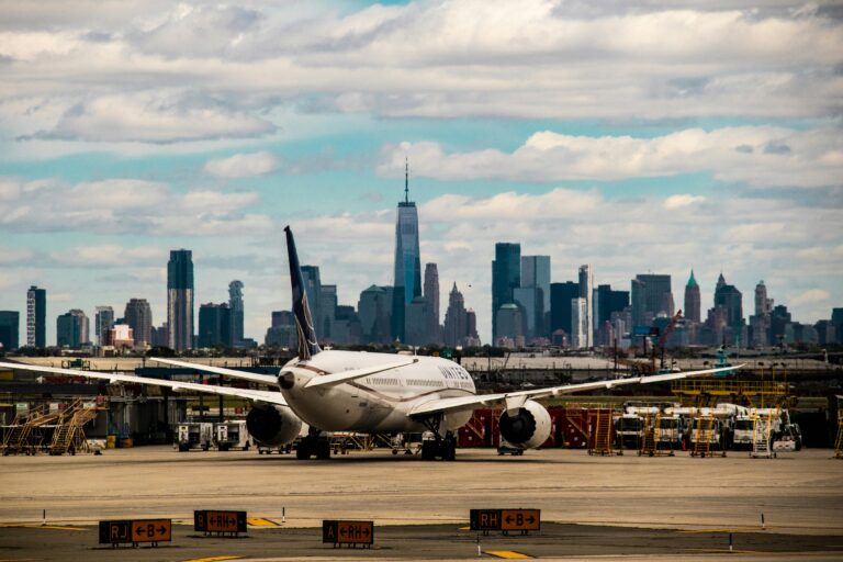United airplane at Newark Airport tarmac