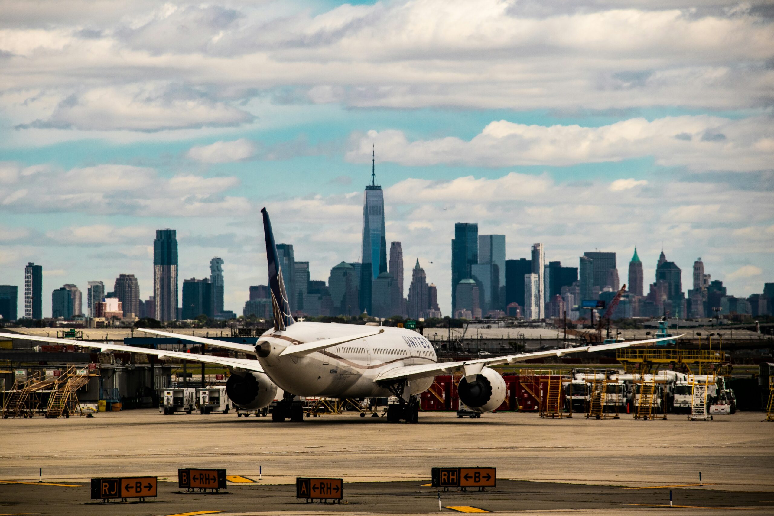 United airplane at Newark Airport tarmac